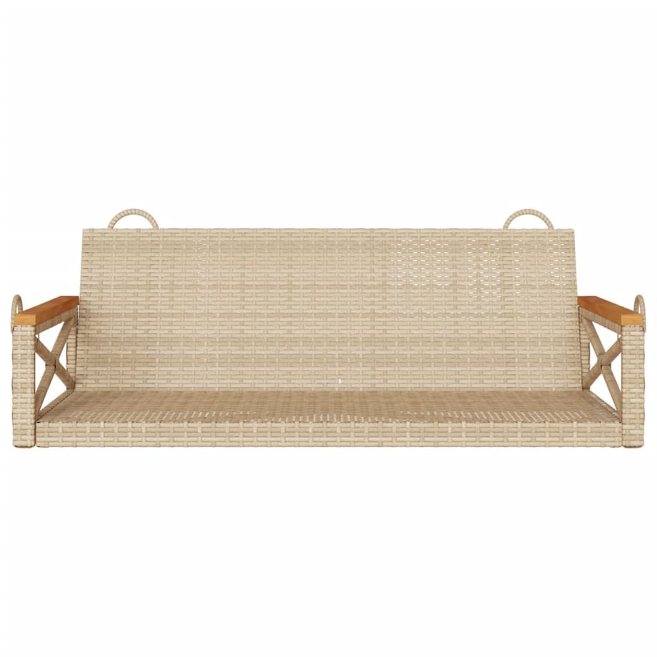 vidaXL Ławka bujana, beżowa, 109x62x40 cm, polirattan