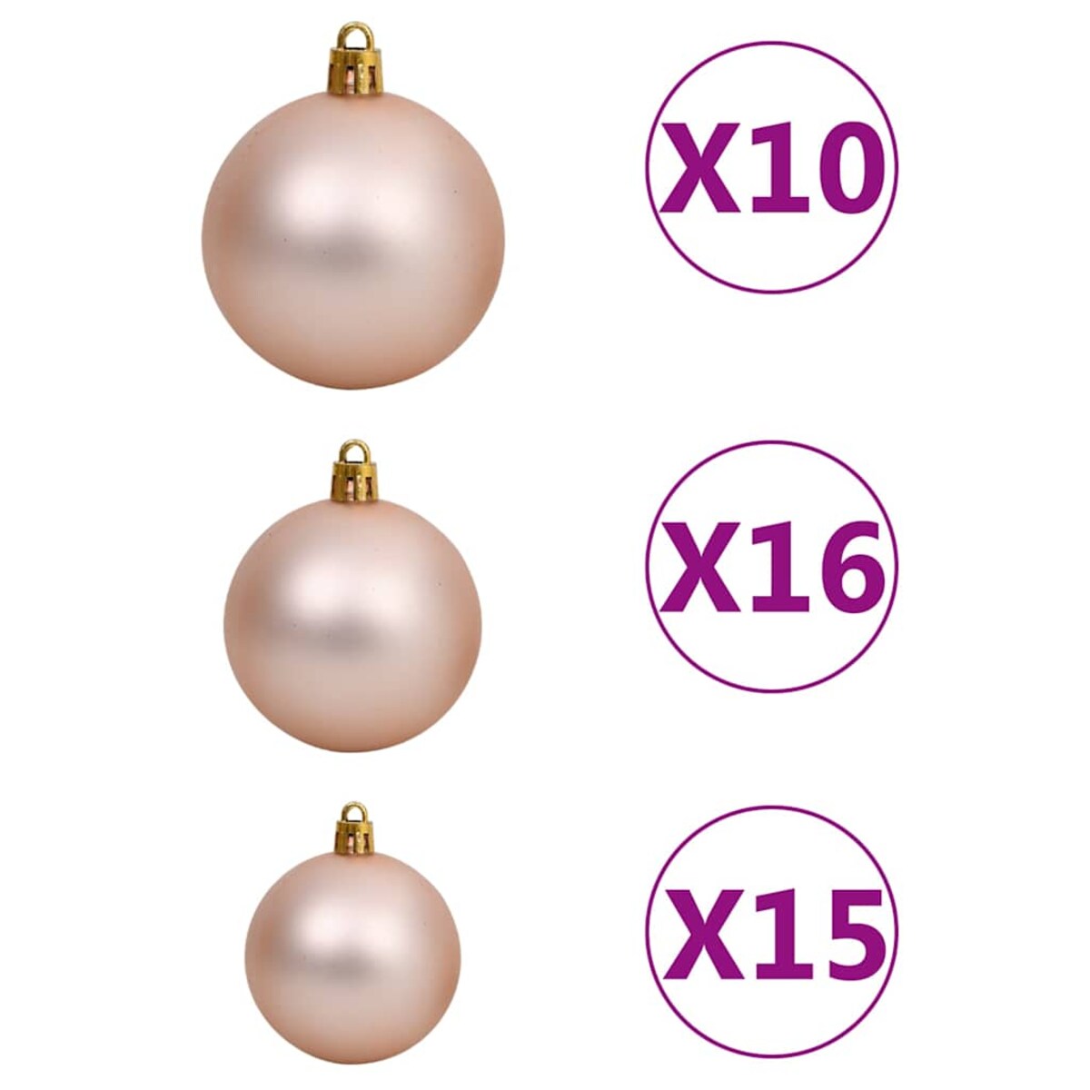 vidaXL Sztuczna choinka z lampkami i bombkami, biała, 240 cm