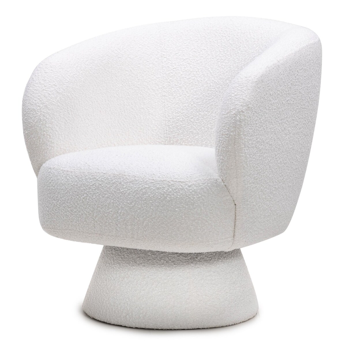 Fotel obrotowy 80x72x70 cm bouclé Nalf - III biały