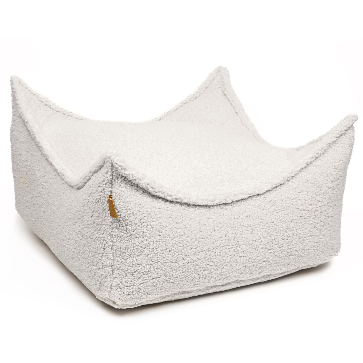 Pufa kwadratowa dla dzieci, Bearly, Kremowa