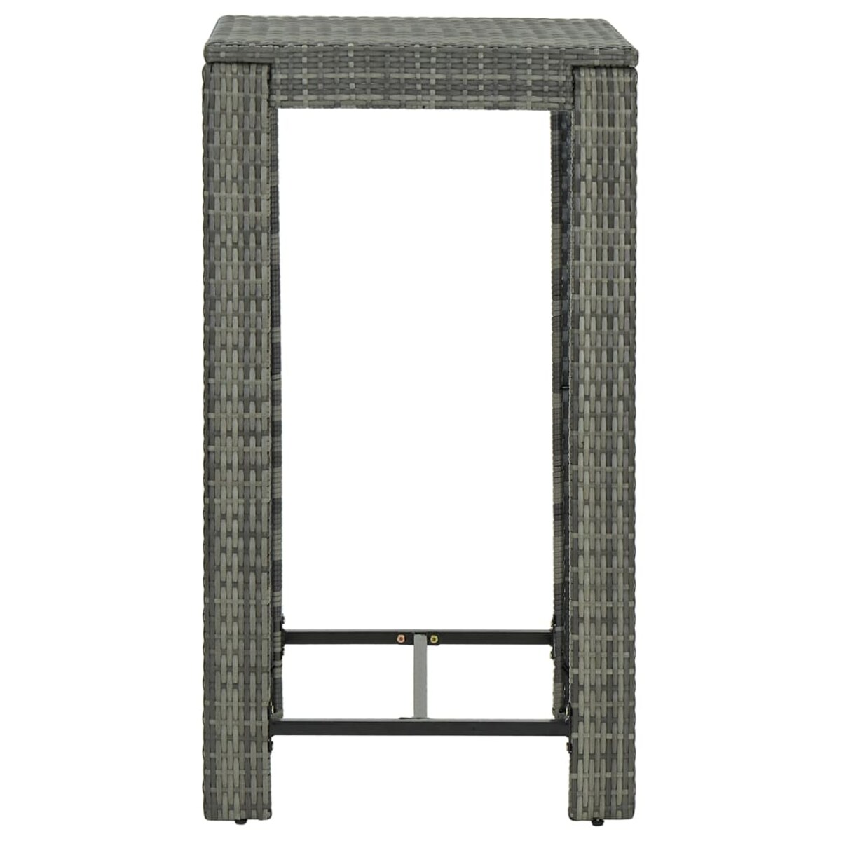 vidaXL Ogrodowy stolik barowy, szary, 60,5x60,5x110,5 cm, polirattan