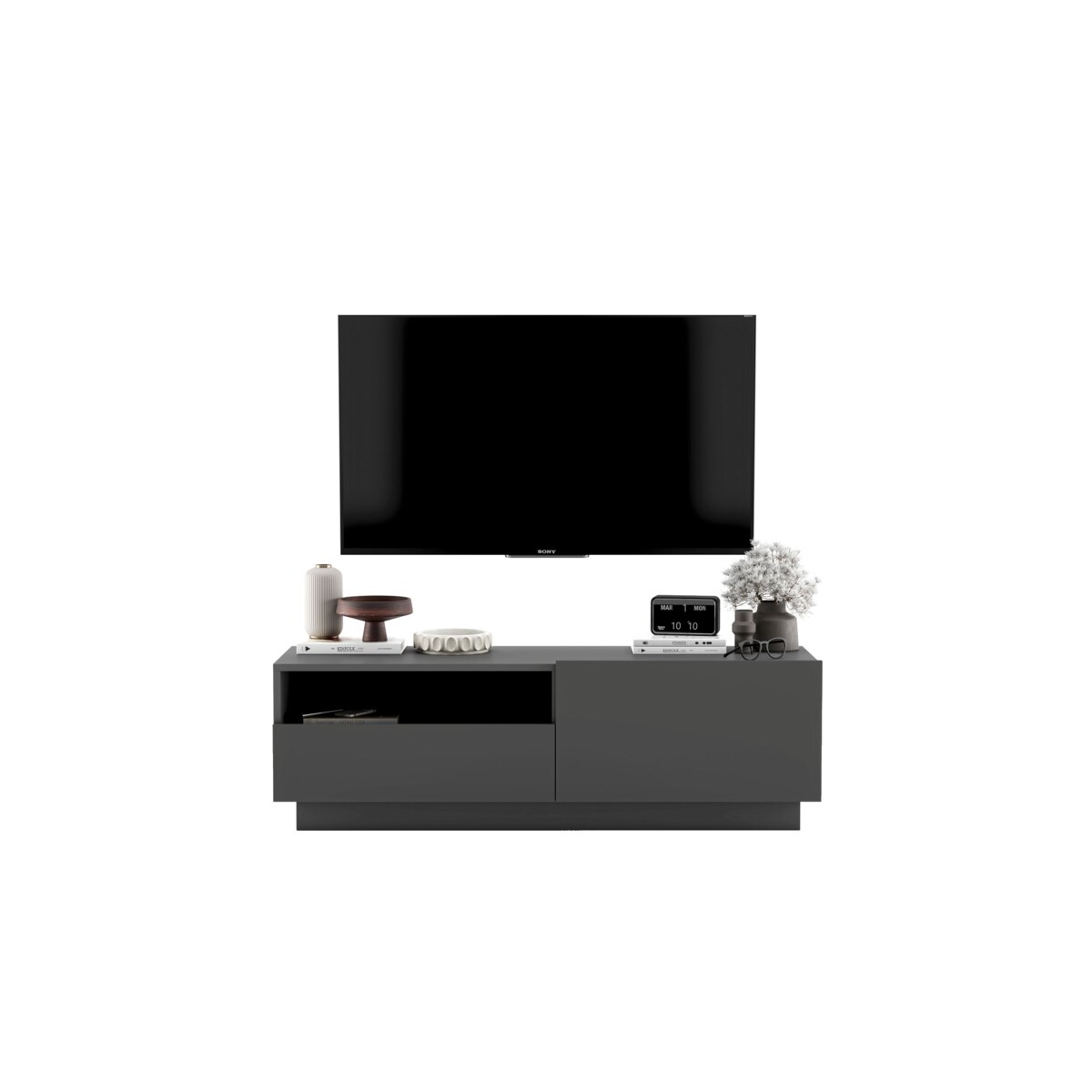 Szafka RTV Komoda Loft Grafit MAT stojąca / wisząca szuflada 120 cm