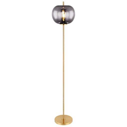 Modernistyczna lampa podłogowa BLACKY I 15345SMM Globo metal szkło mosiądz