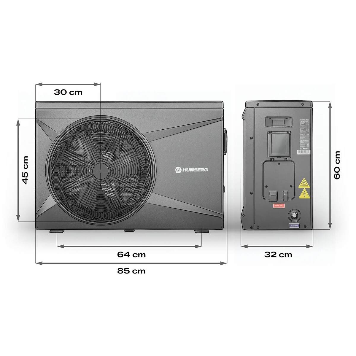 Pompa ciepła Humberg HM-912 do basenu podgrzewacz wody 10 kW Mitsubishi
