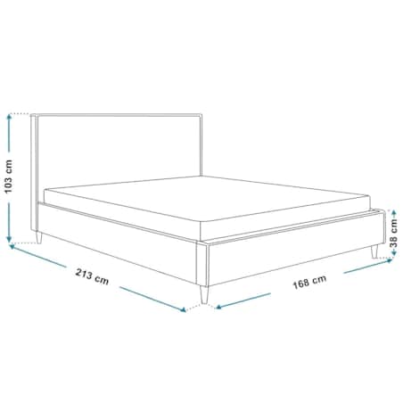 Łóżko tapicerowane 160x200 LUXO 8 do salonu, tkanina boucle - szare