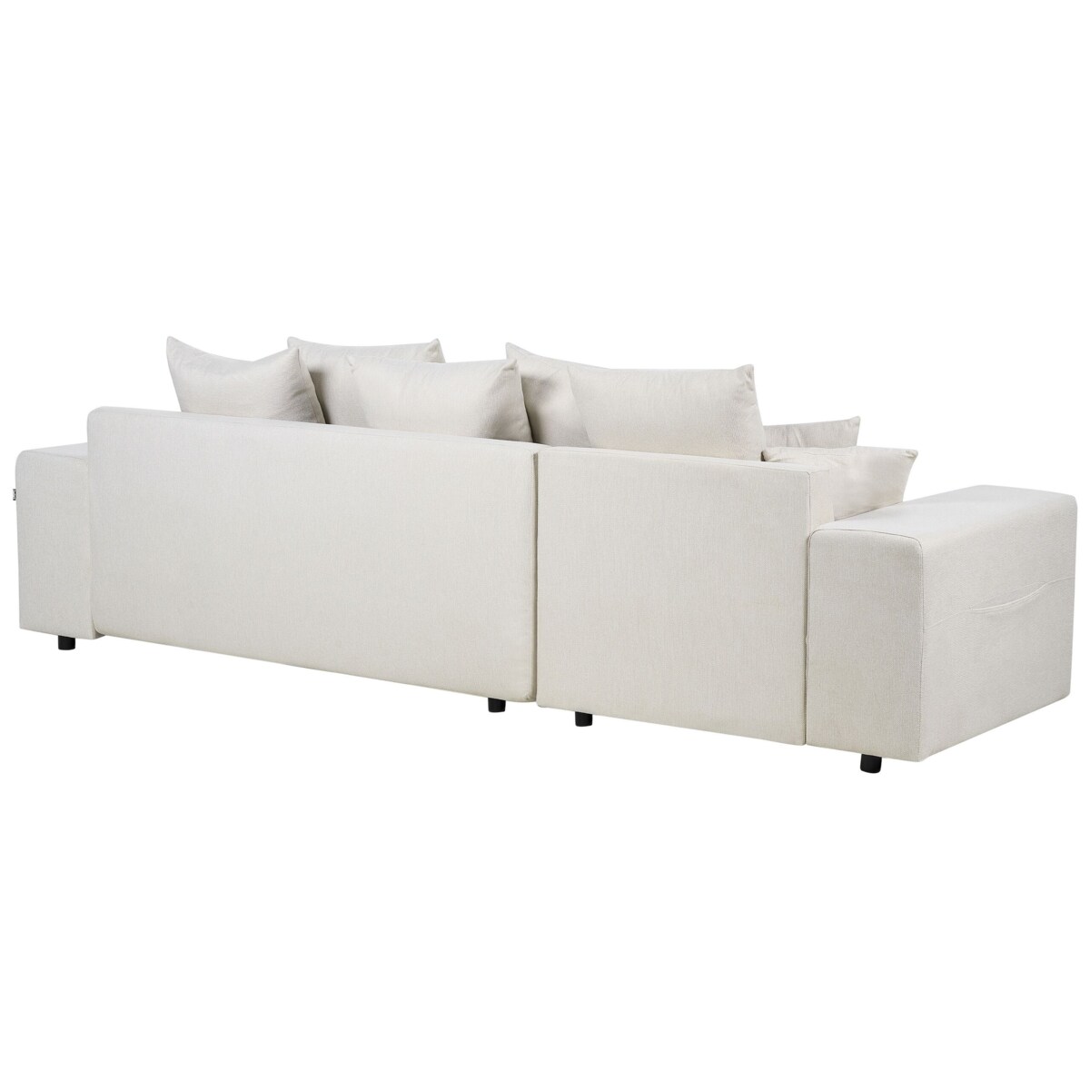 Narożnik prawostronny rozkładany z pojemnikiem jasnobeżowy LUSPA