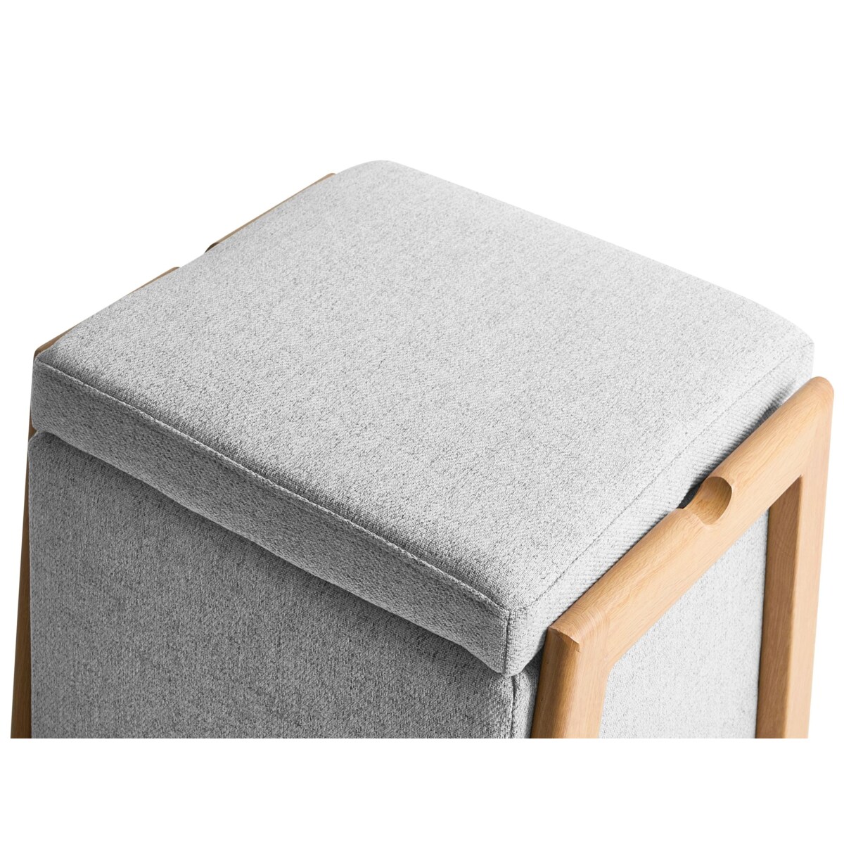 Puf ze schowkiem EDLAND Jasnoszary