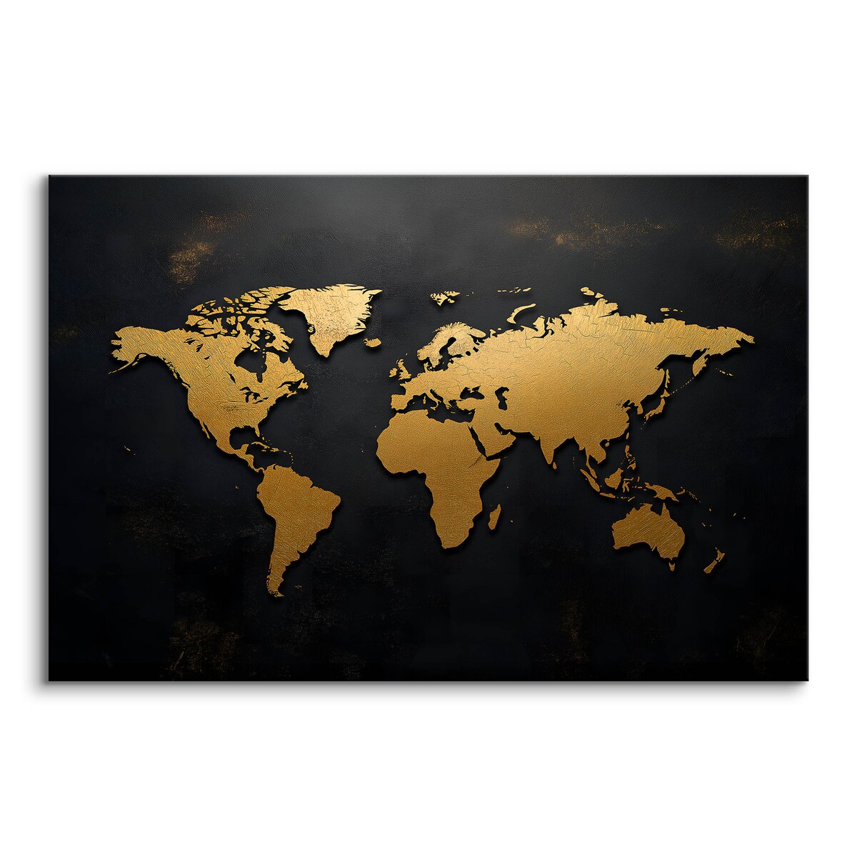Obraz Na Płótnie Do Salonu Biura Złota Mapa Świata Nowoczesny Styl 70x50cm