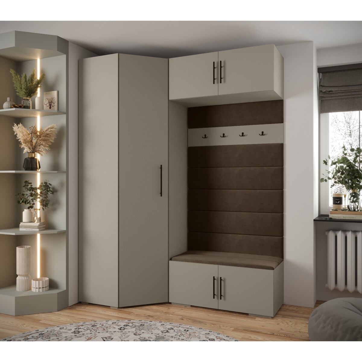 Garderoba do przedpokoju INOVA 3 Z21 kaszmir+czarny+manila04