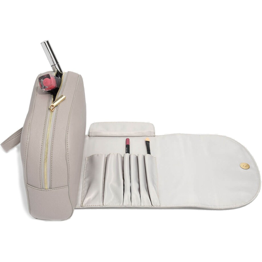 Kosmetyczka Stackers z kieszeniami na pędzle taupe