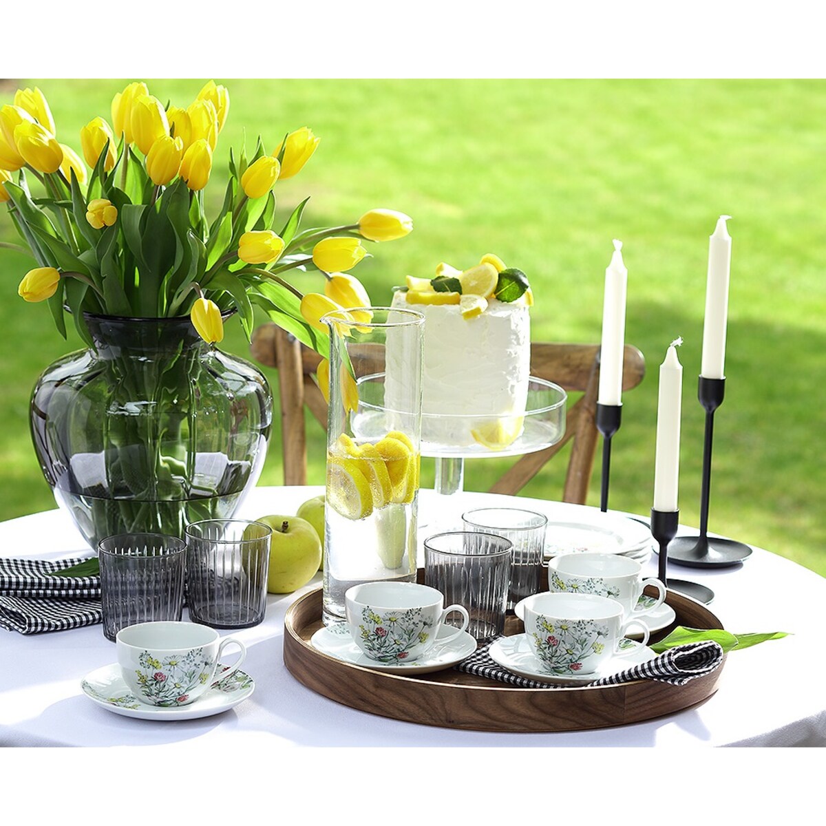 Zestaw filiżanek ze spodkami dla 6 osób 12 el. Yvette Letni Powiew G763