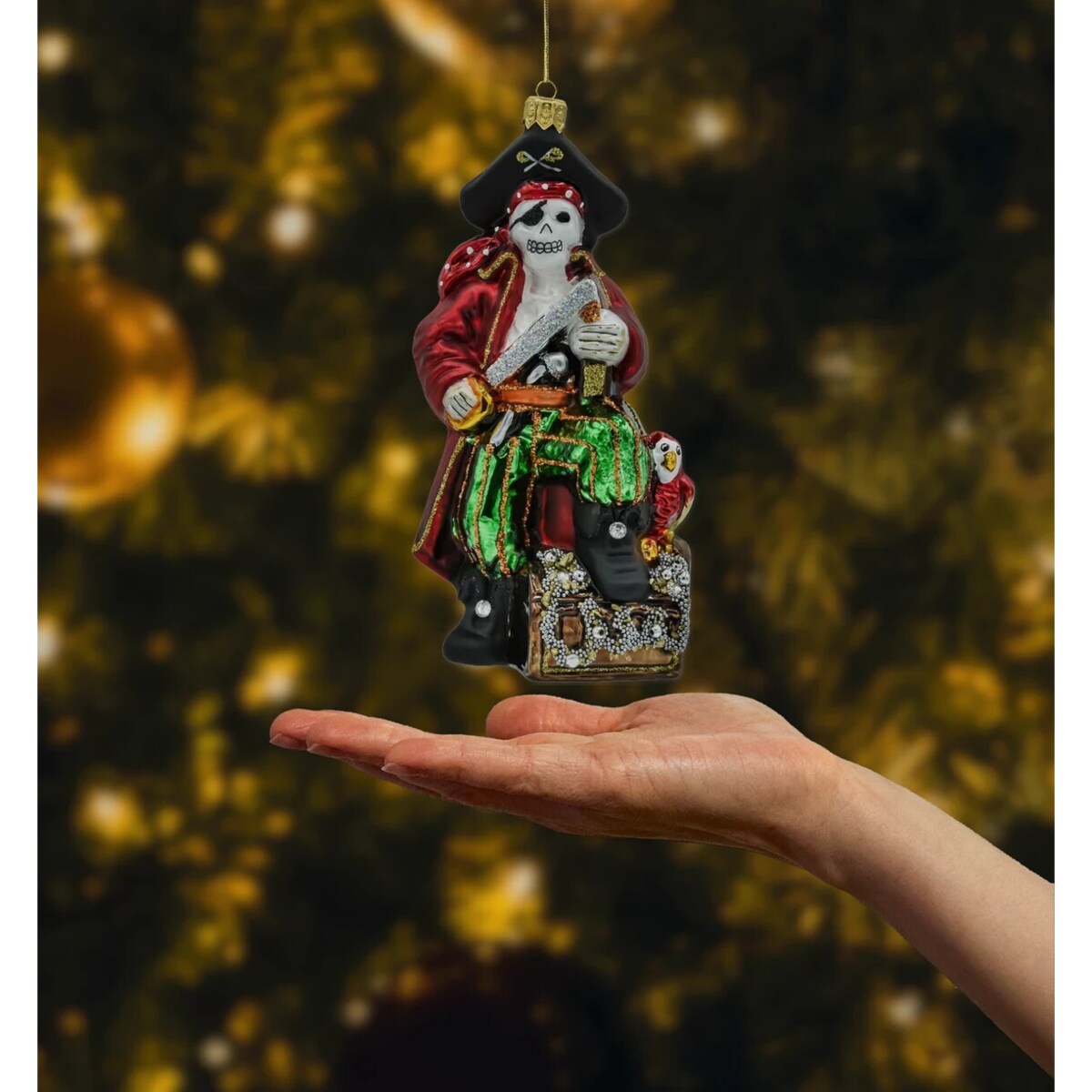 Bombka choinkowa: Pirat ze skrzynią skarbów