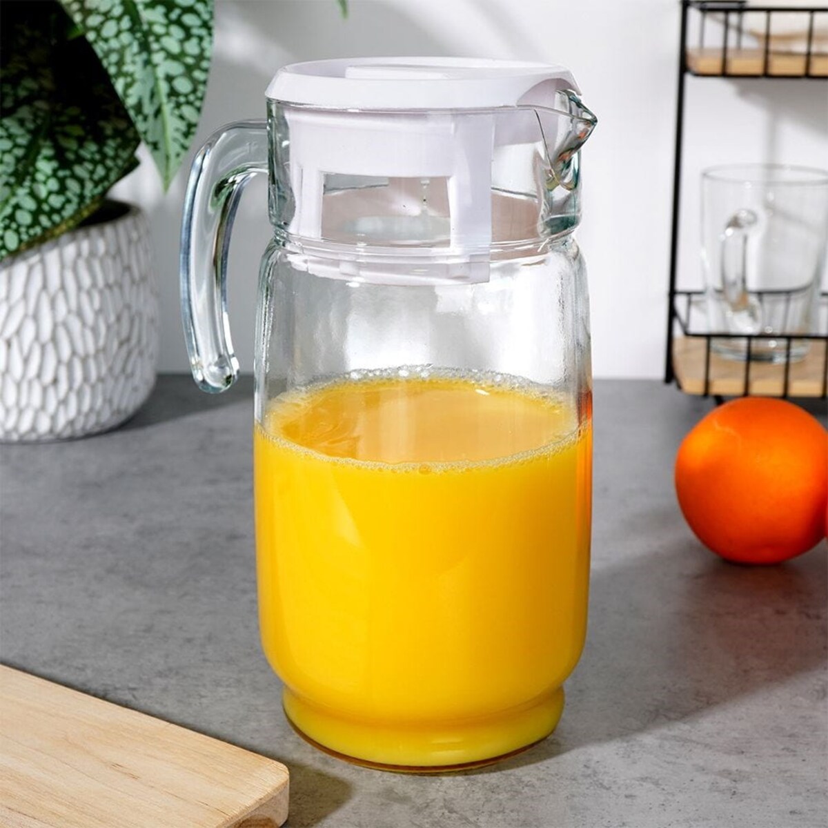 Dzbanek z pokrywką szklany 2 l do lemoniady soku wody na napoje szklany