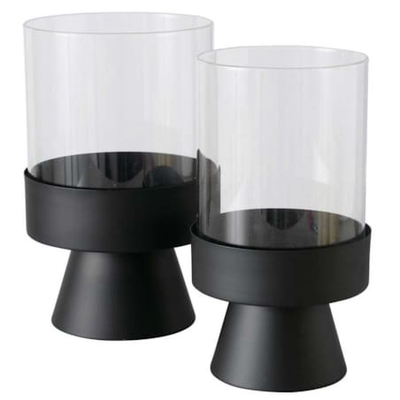 Świeczniki nowoczesne z czarnymi podstawami PALLAS, 2 sztuki