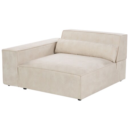 Sofa modułowa 2-osobowa welurowa beżowa HELLNAR