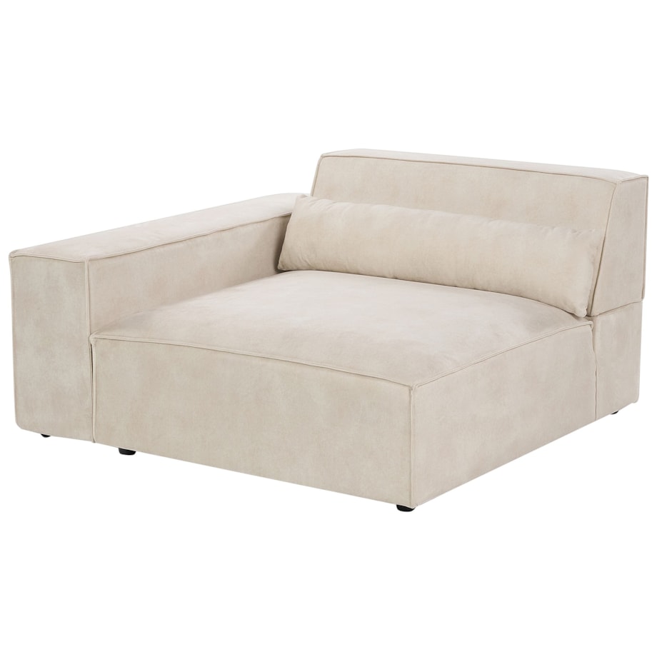 Sofa modułowa 2-osobowa welurowa beżowa HELLNAR