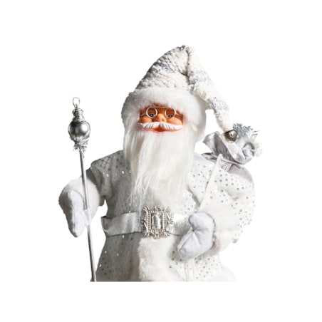 Dekoracja świąteczna NELAUG Mikołaj 48 cm Srebrny