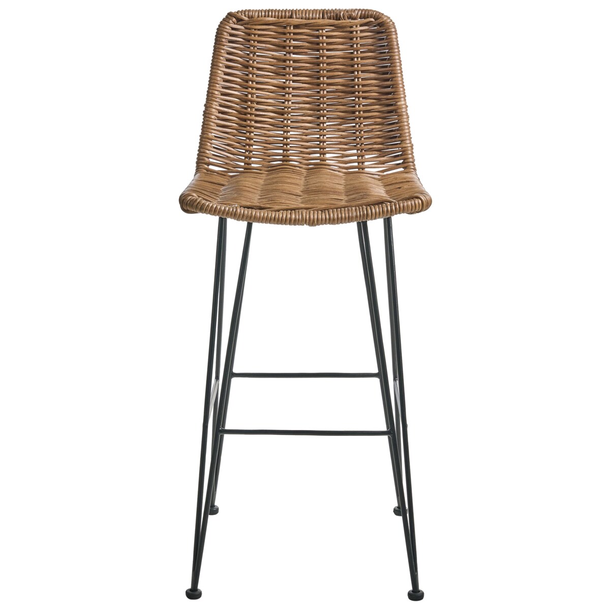 Zestaw 2 krzeseł barowych CASSITA Rattan Brązowy