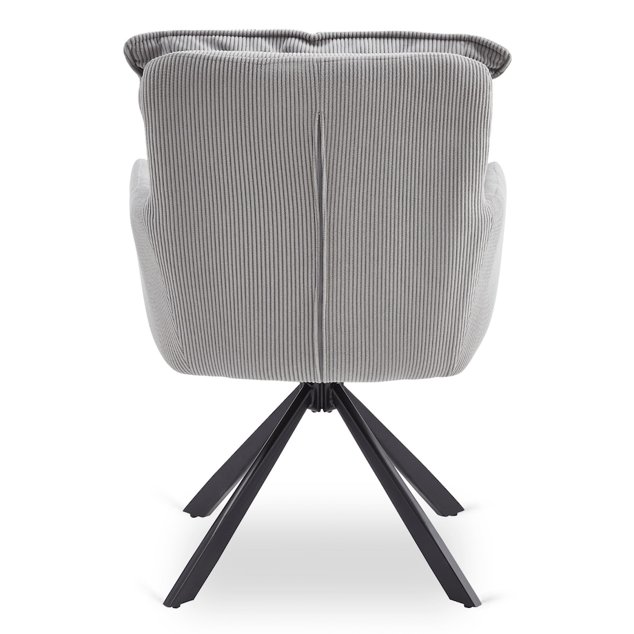 Krzesło Obrotowe Kubełkowe Tapicerowane Do Jadalni Sztruks Szary CITY