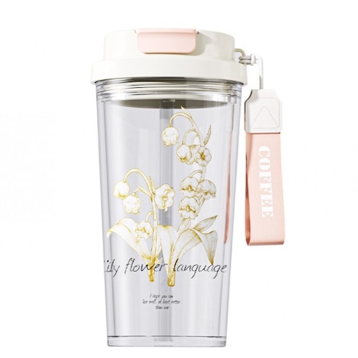 Kubek, butelka na wodę ze słomką i ustnikiem 550 ML BD29