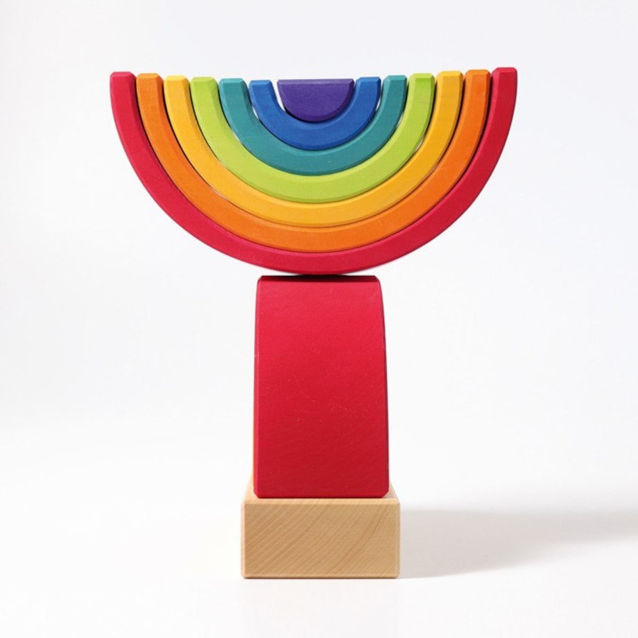 Wieża drewniana dla dzieci 2 Tęcze - klocki Grimm's kolorowe 1+