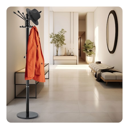Wieszak na ubrania stojący podłogowy marmur czarny Massido