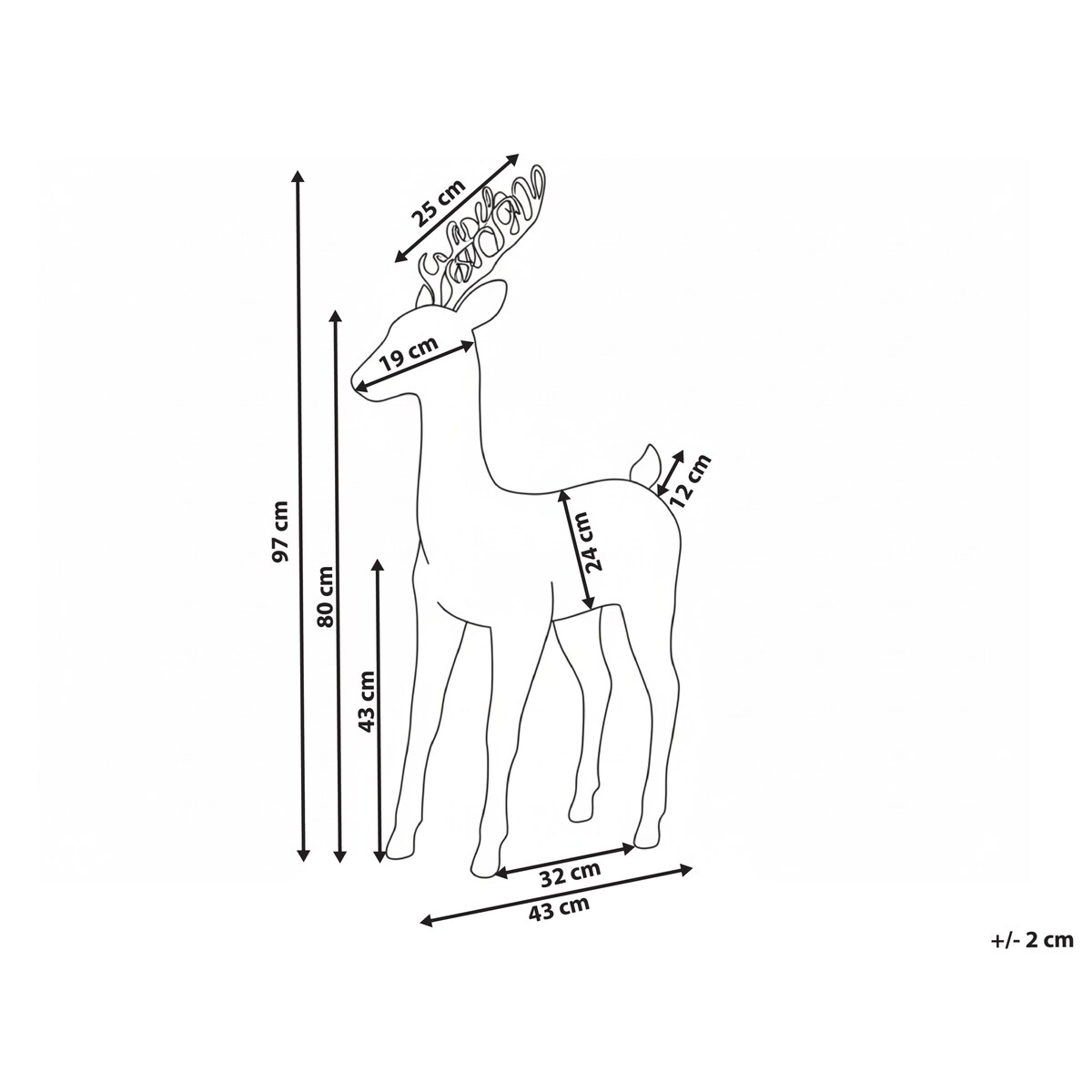Dekoracja świąteczna LED GRINDAVIK Renifer 97 cm Naturalny