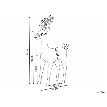 Dekoracja świąteczna LED GRINDAVIK Renifer 97 cm Naturalny