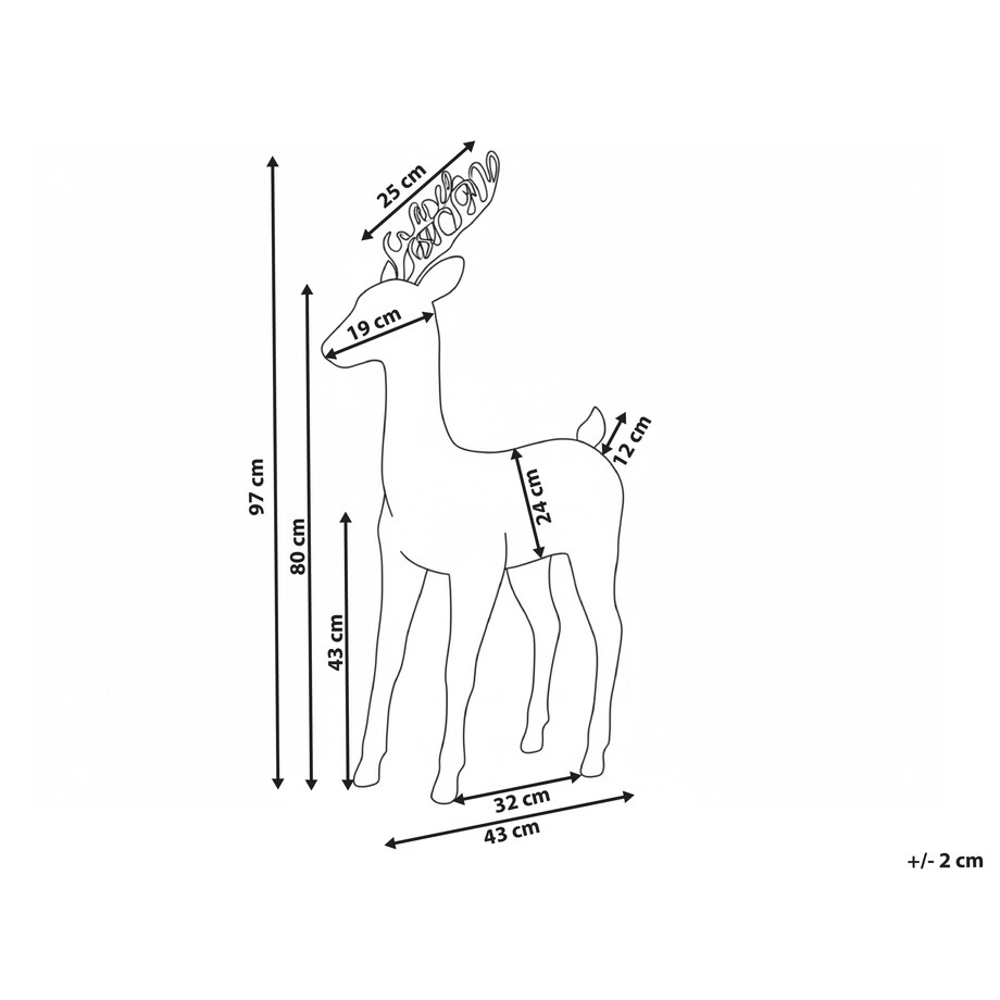 Dekoracja świąteczna LED GRINDAVIK Renifer 97 cm Naturalny