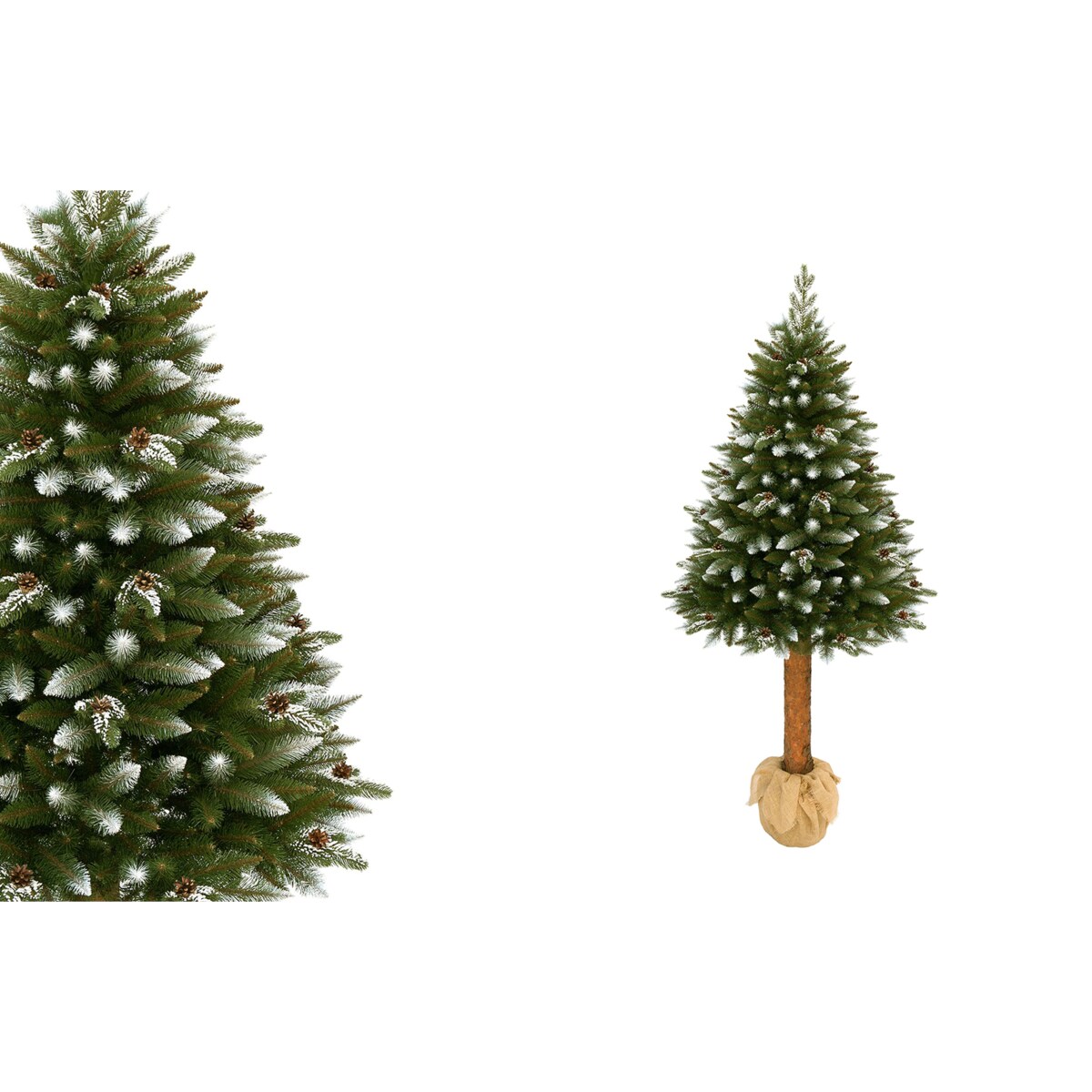 Choinka sztuczna Świerk ośnieżony z gałązkami PE na pniu