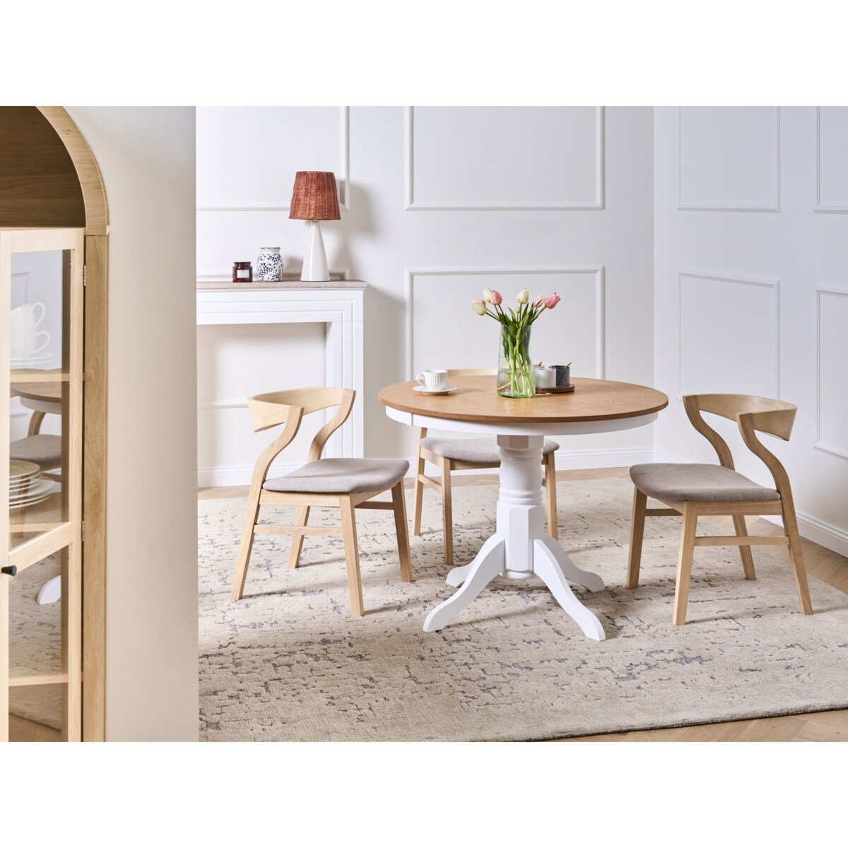 Stół do jadalni AKRON Jesion jasny 100 cm 100 cm Drewno