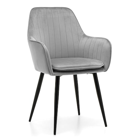 Krzesło tapicerowane EMILIA jasnoszara welur salon jadalnia