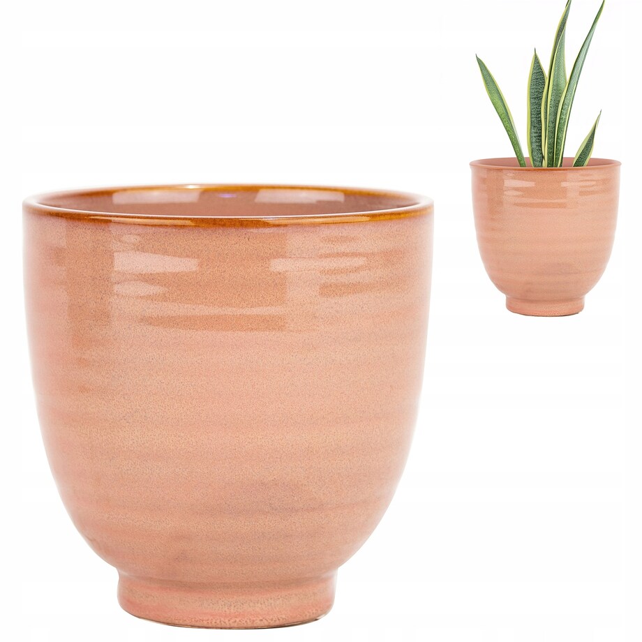 DONICZKA DO STORCZYKA 14cm aloes bonsai ceramiczna różowa okrągła wysoka