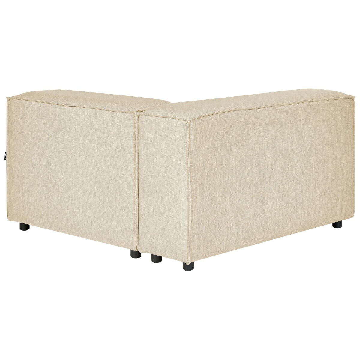 Narożnik modułowy 2-osobowy lniany prawostronny z otomaną beżowy APRICA