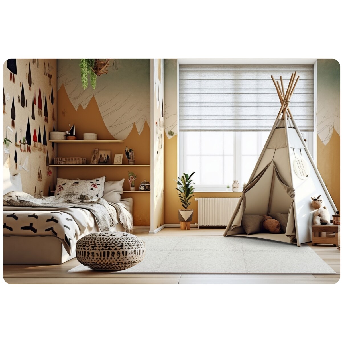 Puzzle dywanowe mata piankowa dywan 6szt. brązowa Massido