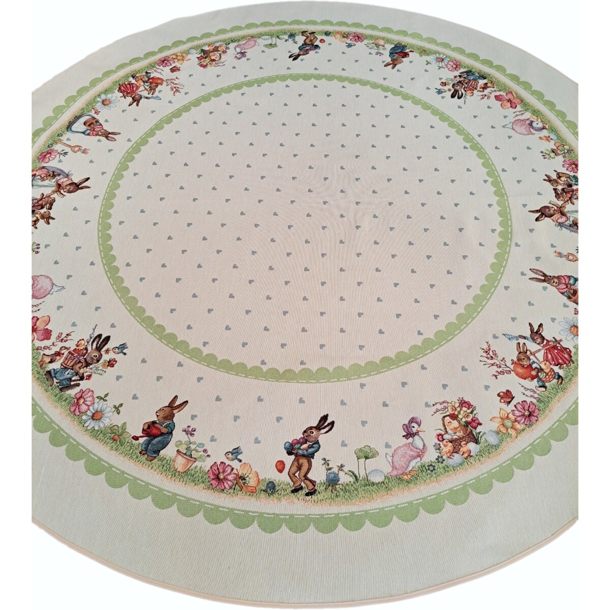 Obrus Okrągły Wielkanocny Na Stół 165 Cm Ozdobny Dekoracyjny