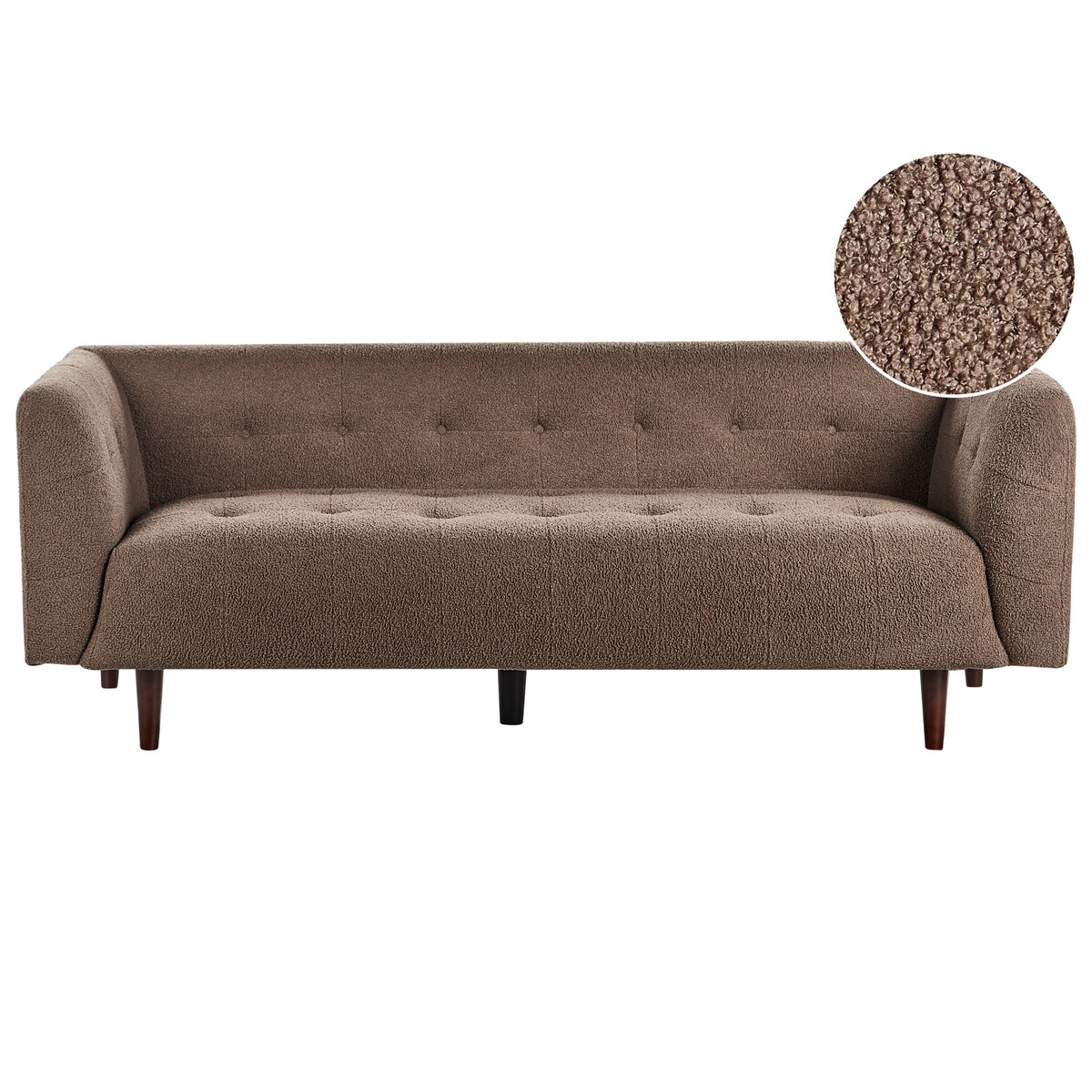 Sofa dla 3 osób BYSKE Boucle Brązowy
