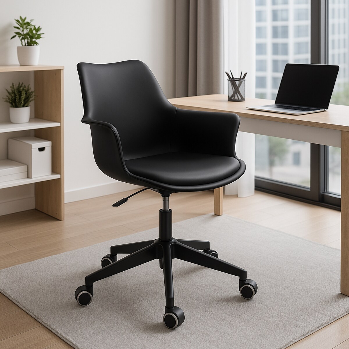 Krzesło obrotowe eleganckie INEZ czarne