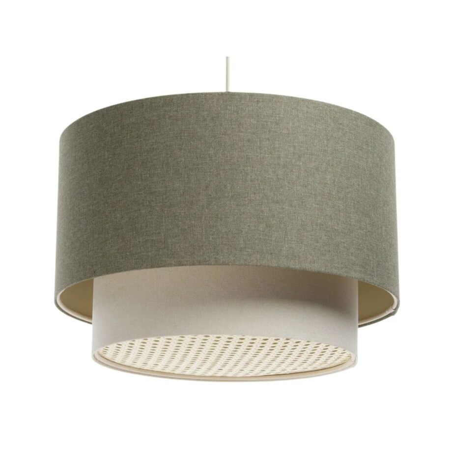 Lampa wisząca ERUTAN DOUBLE RATTAN 60 zielona/kremowa