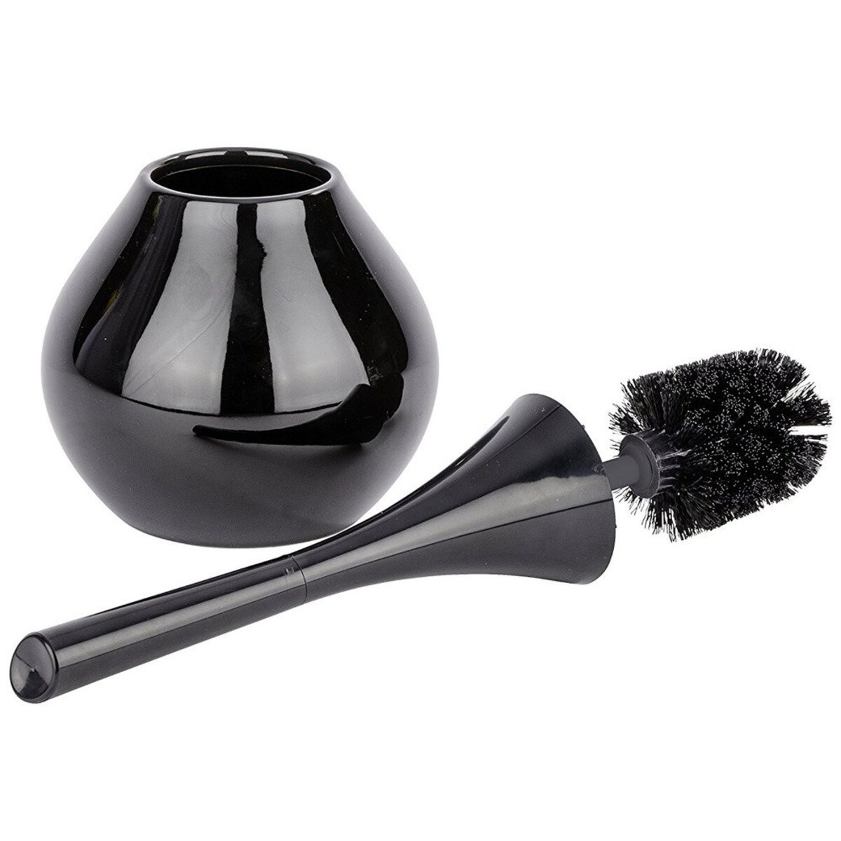 Pojemnik na szczotkę FLAKON BLACK + szczotka WC, WENKO