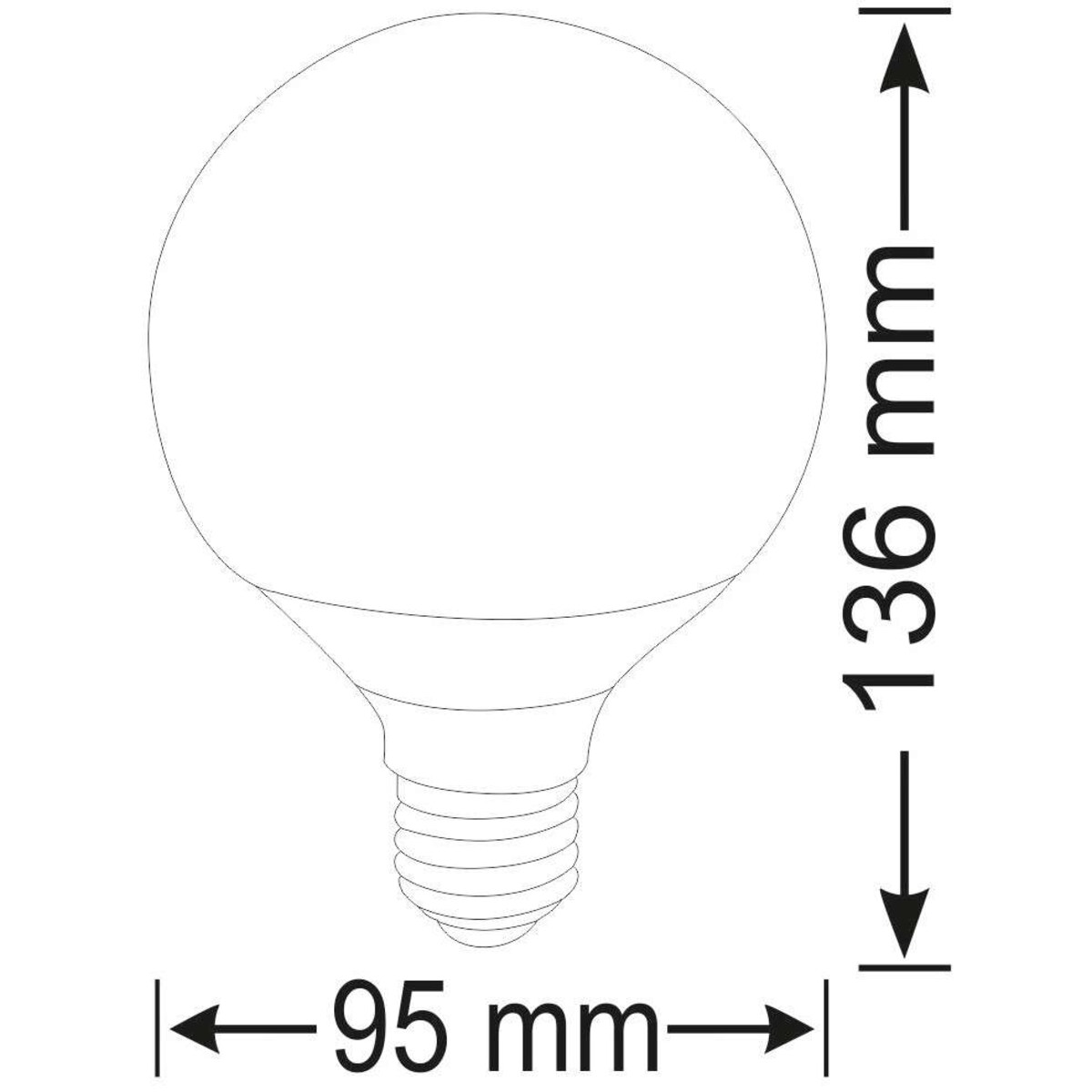 Żarówka PLATINUM 303868 Polux E27 G95 LED 12W 1055 lm 230V kulka biała ciepła 3000K
