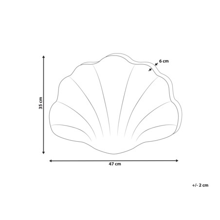 Poduszka dekoracyjna muszla welurowa 47 x 35 cm niebieska CONSOLIDA
