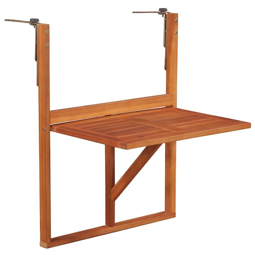 vidaXL Wiszący stolik balkonowy, 64,5x44x80 cm, lite drewno akacjowe