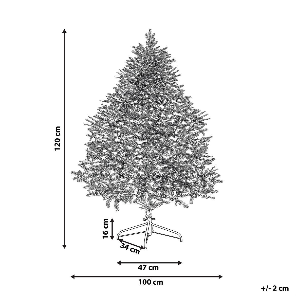 Ośnieżona sztuczna choinka świąteczna MASALA 120 cm Biały