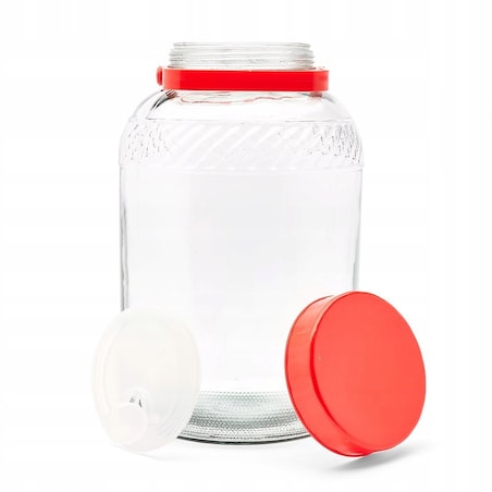 SŁOIK SZKLANY Z POKRYWKĄ NA PRZETWORY OGÓRKI kapustę paprykę duży słój 5 L