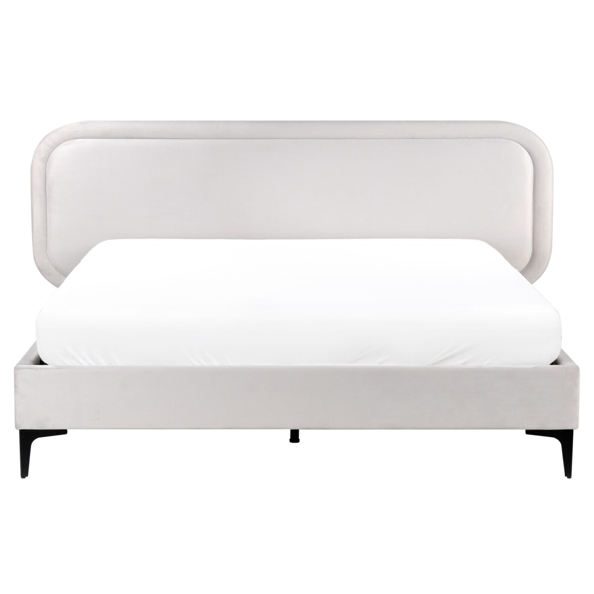 Łóżko Welur SUZETTE 160 x 200 cm Jasnoszary