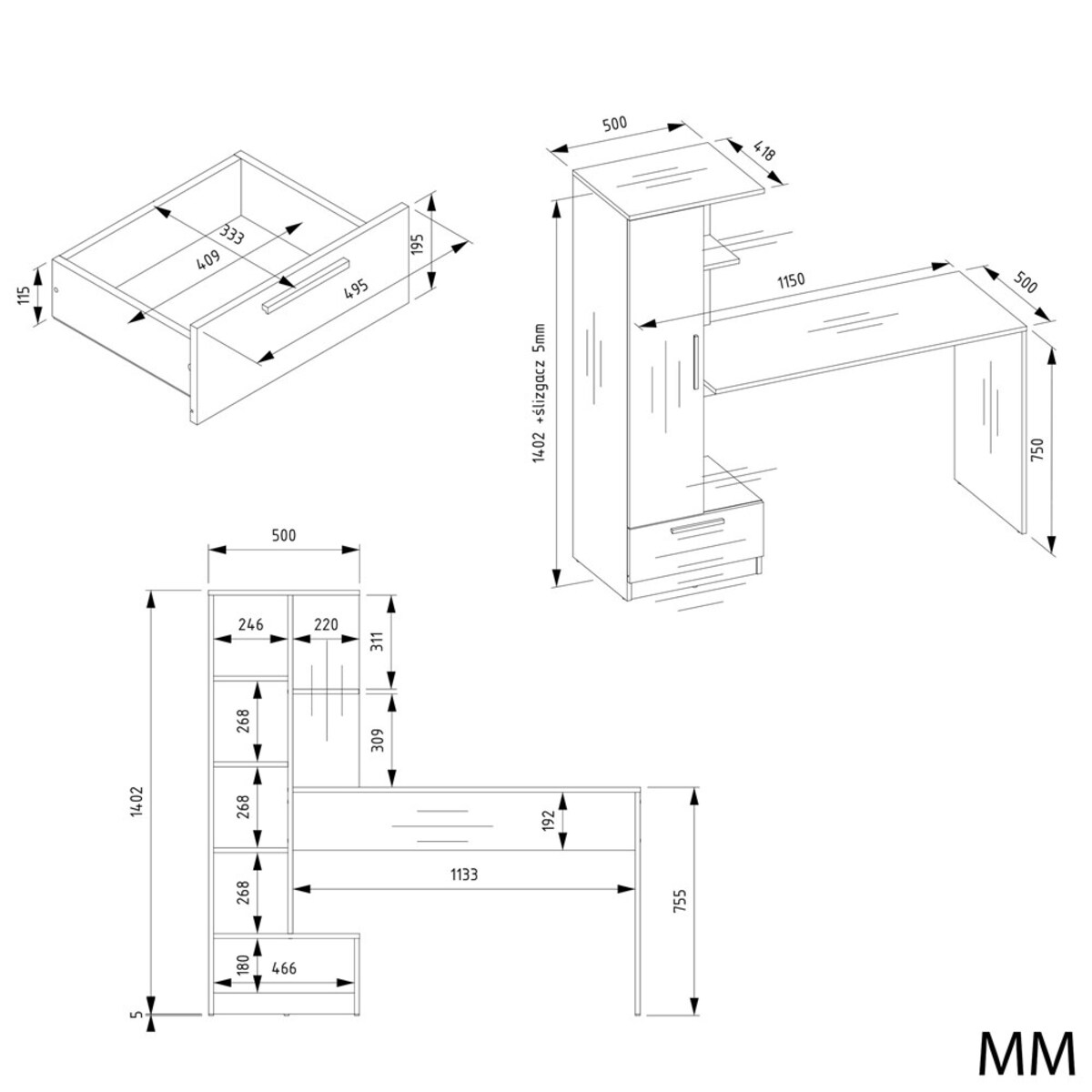 Zestaw biuro COSMO 1 ARTISAN