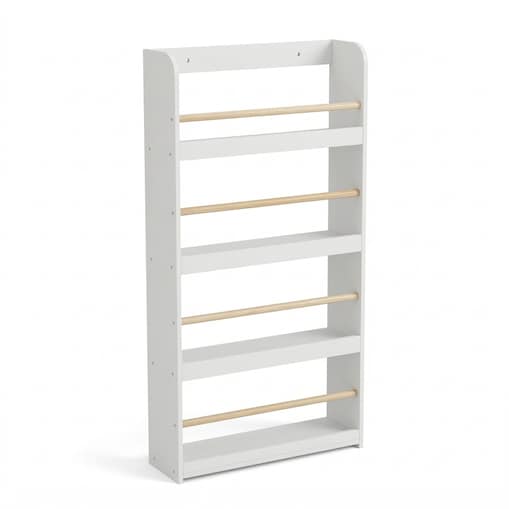 Regał do pokoju dziecięcego z bambusowymi drążkami TENO, 55 x 112 x 15 cm