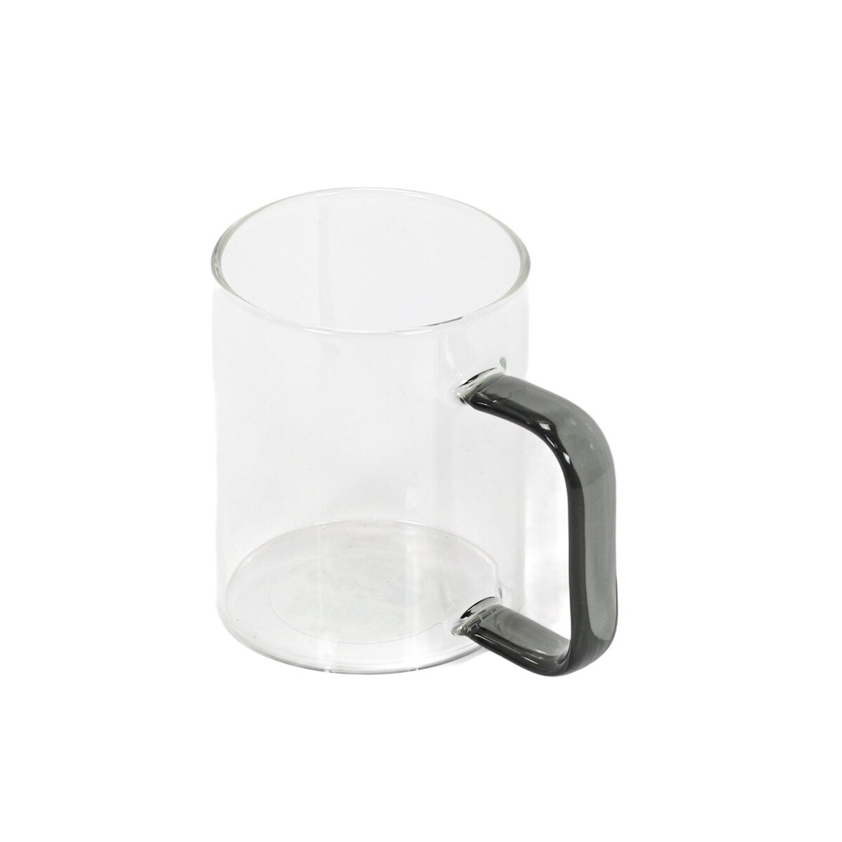 Szklany kubek z barwionym uszkiem, 200 ml