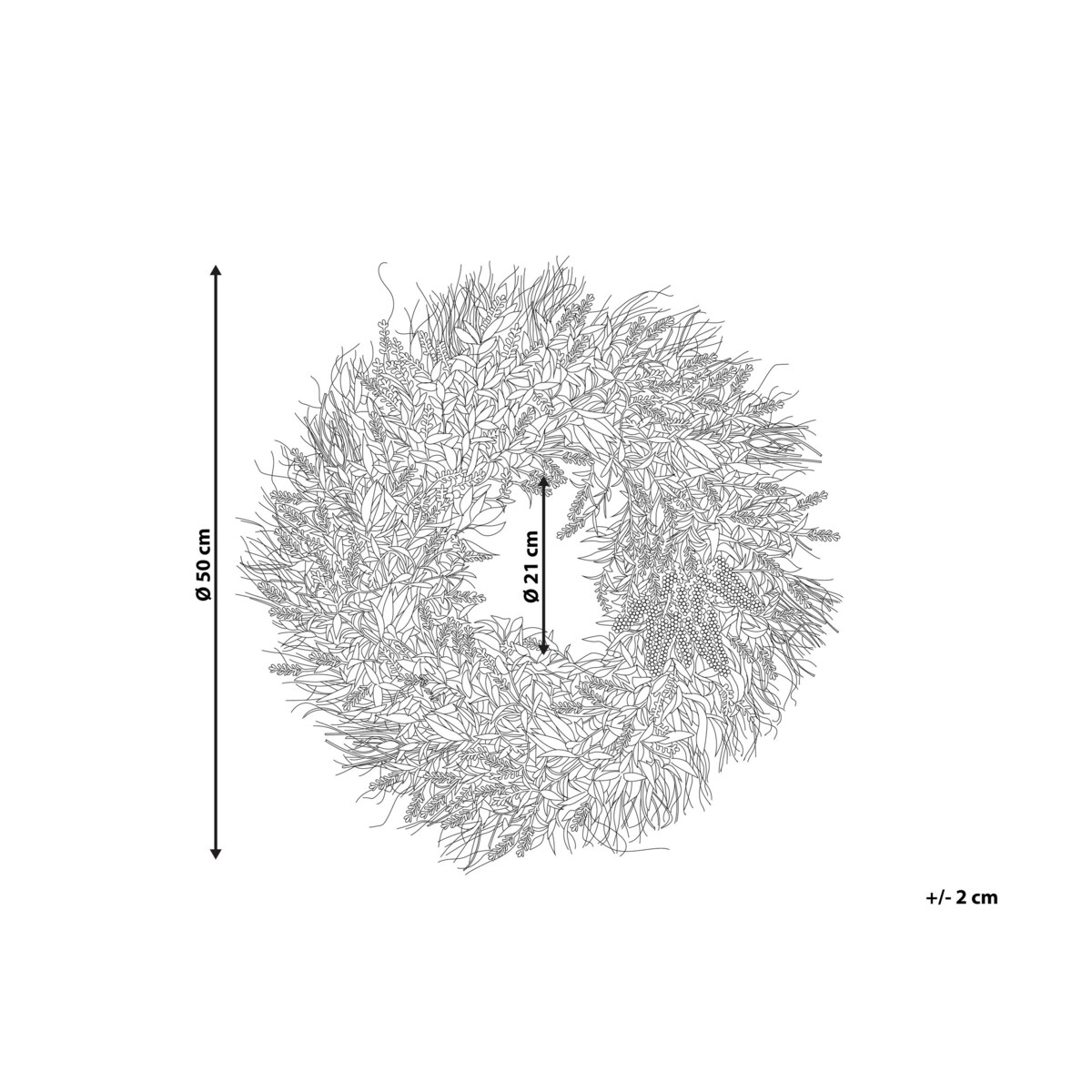 Wianek na drzwi ø 50 cm fioletowy TELDE